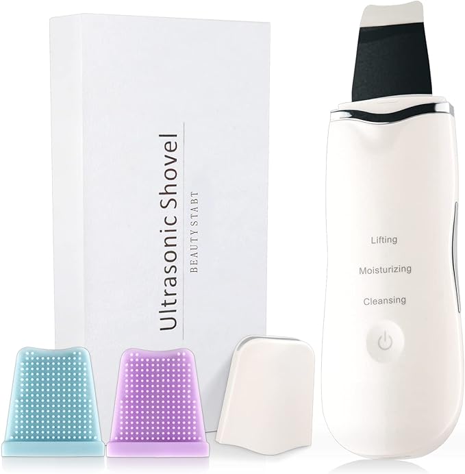 3-in-1 Ultrasonic Facial Skin Scrubber Removes blackheads, dead skin, and dirt