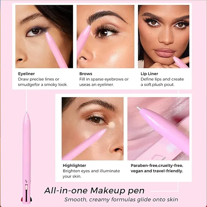 Touch Up 4-in-1 Makeup Pen (Eye Liner, Brow Liner, Lip Liner, & Highlighter) by Katelia Beauty