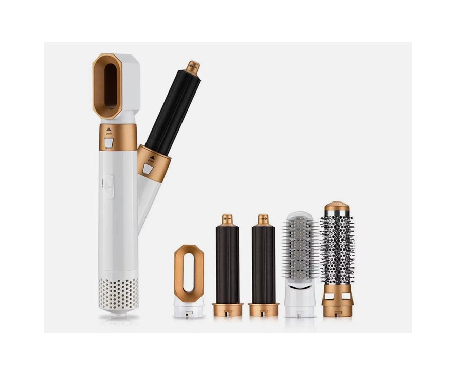 5-in-1 Hair Brush Straightener & Curler 1200W