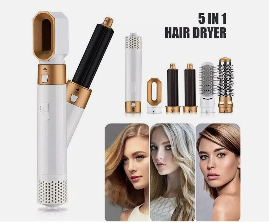 5-in-1 Hair Brush Straightener & Curler 1200W