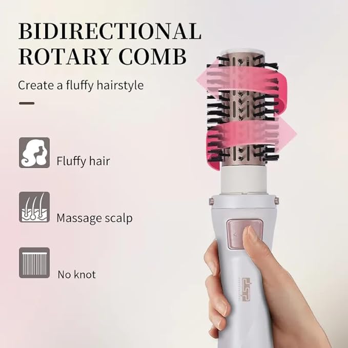 DSP 2-in-1 Rotating Air Styler, Multiple Heat Settings Professional Hot Air Multi-Styler