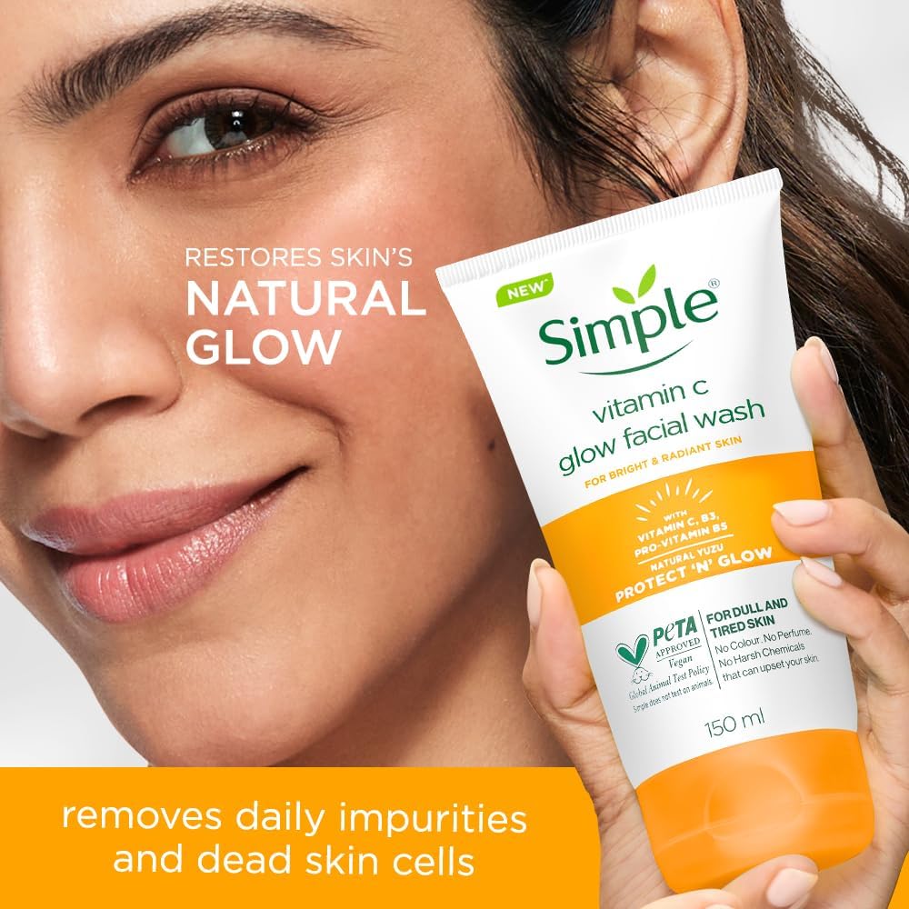 Simple - Glow Facial Wash (Original) Vitamin C Soap Free 150ml