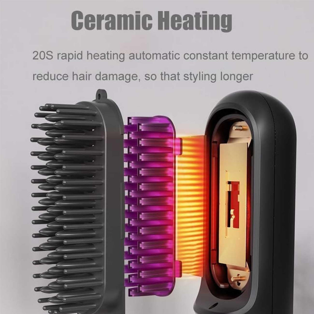 فرشاة فرد الشعر اللاسلكية من دينكس، 3000 مللي أمبير/ساعة محمولة ومسخنة