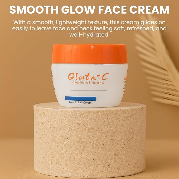 جلوتا سي - كريم تبييض الوجه والرقبة بالجلوتاثيون وفيتامين سي مع نظام كوجيك بلس+