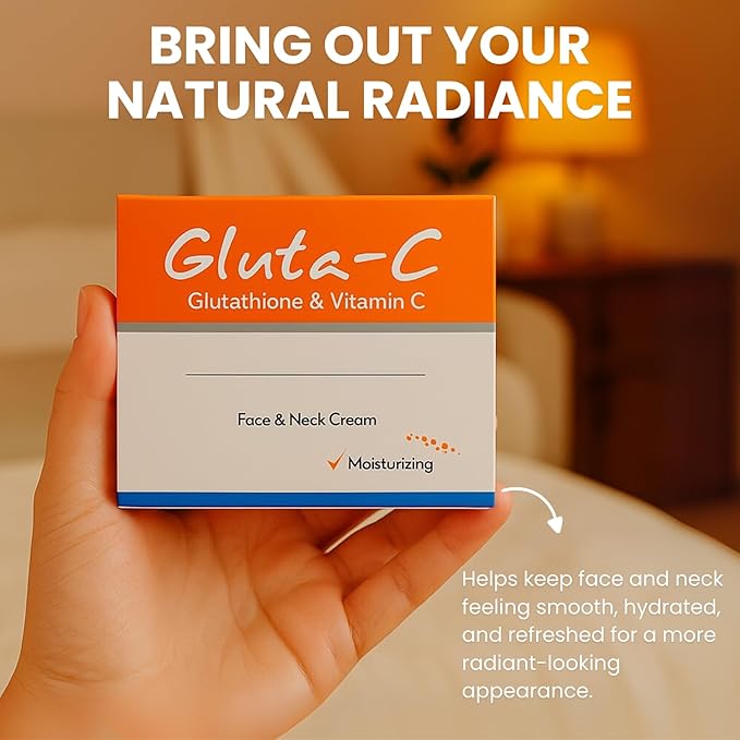 جلوتا سي - كريم تبييض الوجه والرقبة بالجلوتاثيون وفيتامين سي مع نظام كوجيك بلس+