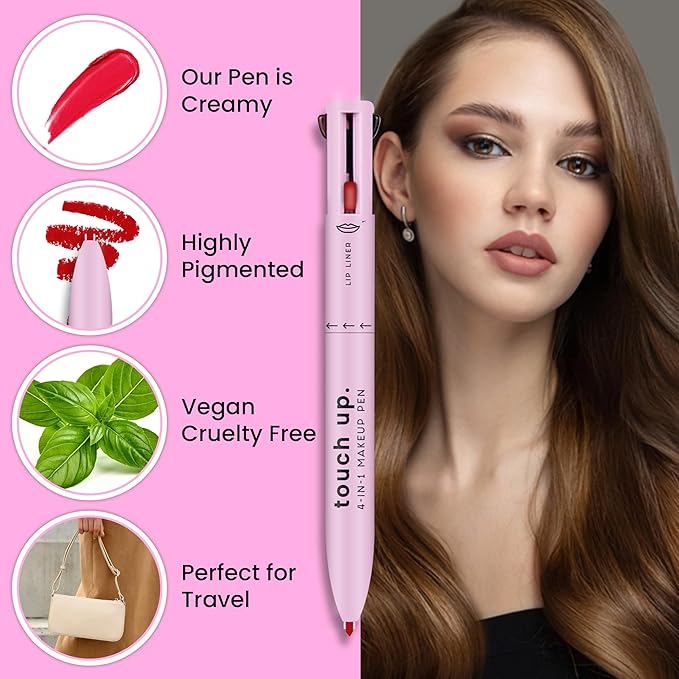Touch Up 4-in-1 Makeup Pen (Eye Liner, Brow Liner, Lip Liner, & Highlighter) by Katelia Beauty