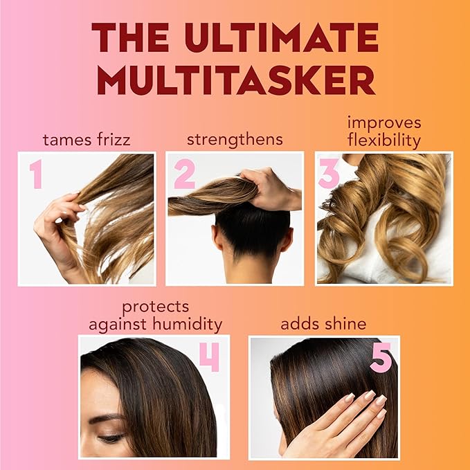 OGX -Keratin Smoothing Oil Shampoo+ Frizz-Free, 5 in 1, for Frizzy Hair, Shiny Hair 385ml