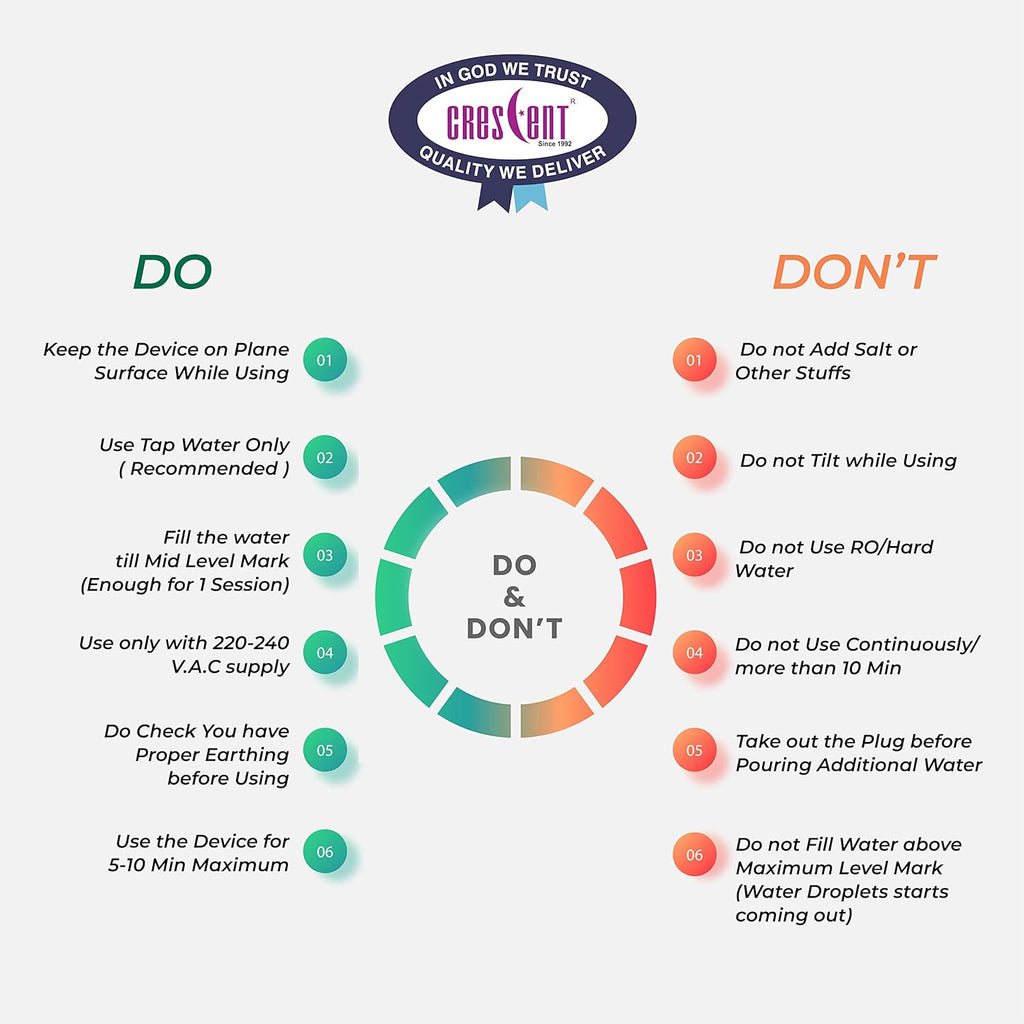 Crescent Steamer with Double Protection Vaporizer Steamer for Cough and Cold,