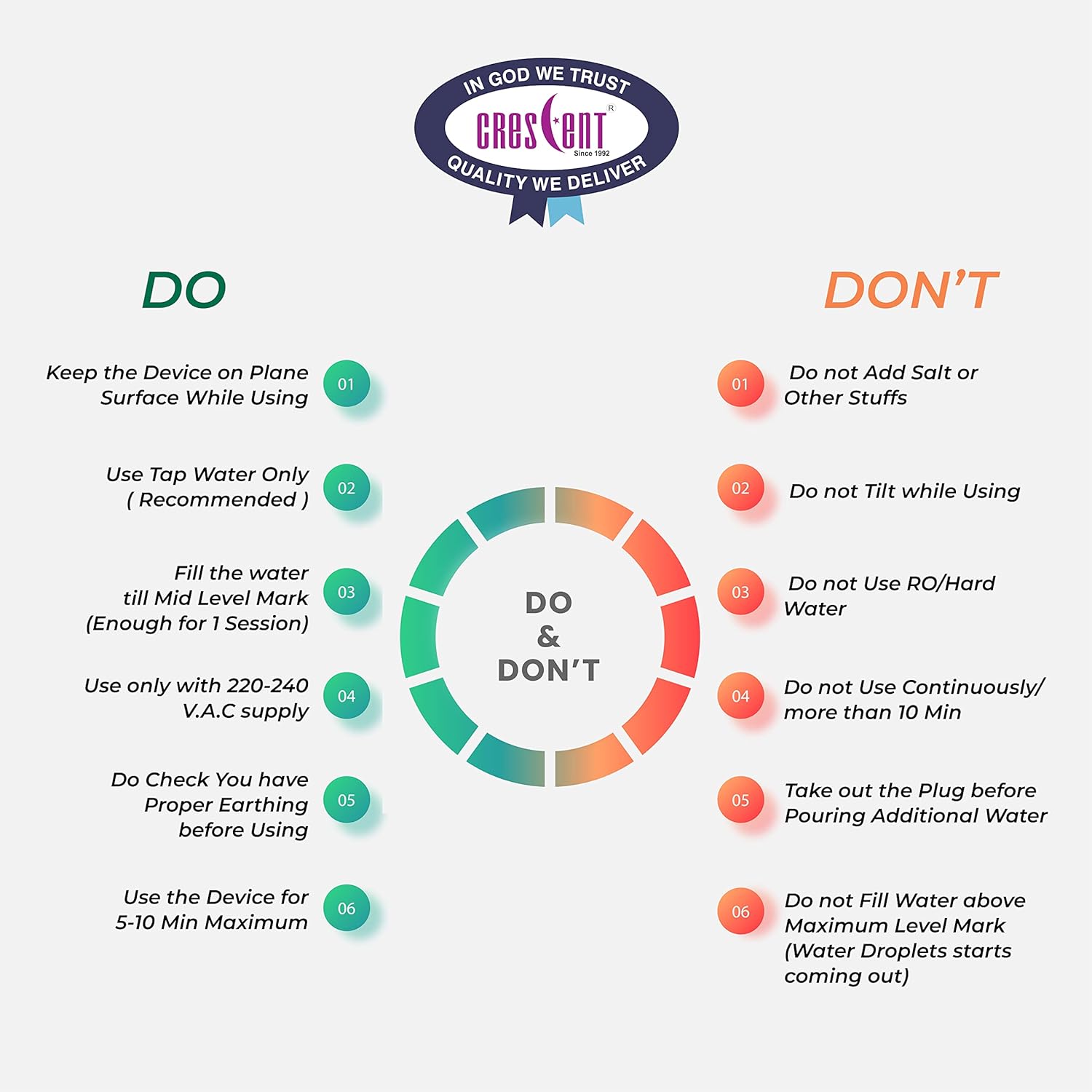 Crescent Steamer with Double Protection Vaporizer Steamer for Cough and Cold,