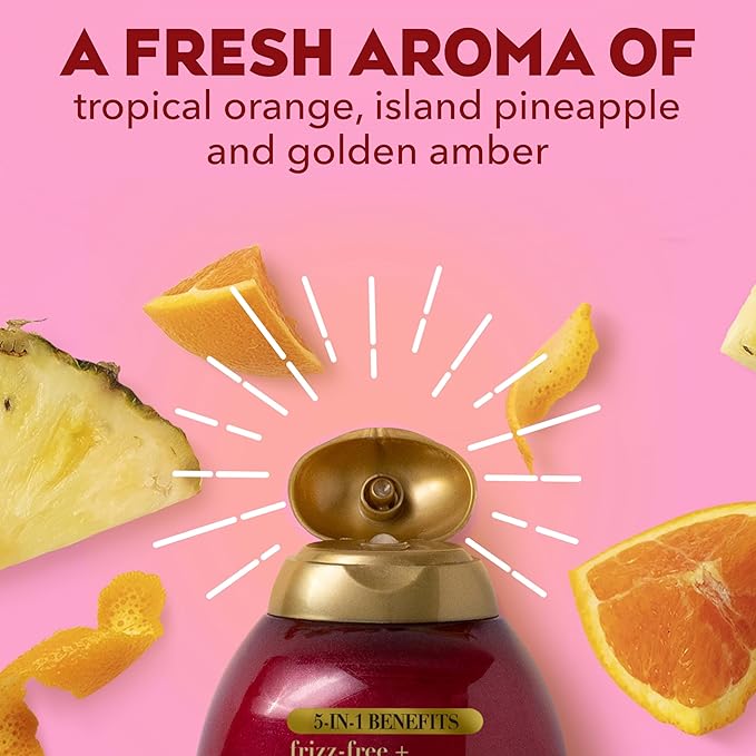 OGX -Keratin Smoothing Oil Shampoo+ Frizz-Free, 5 in 1, for Frizzy Hair, Shiny Hair 385ml