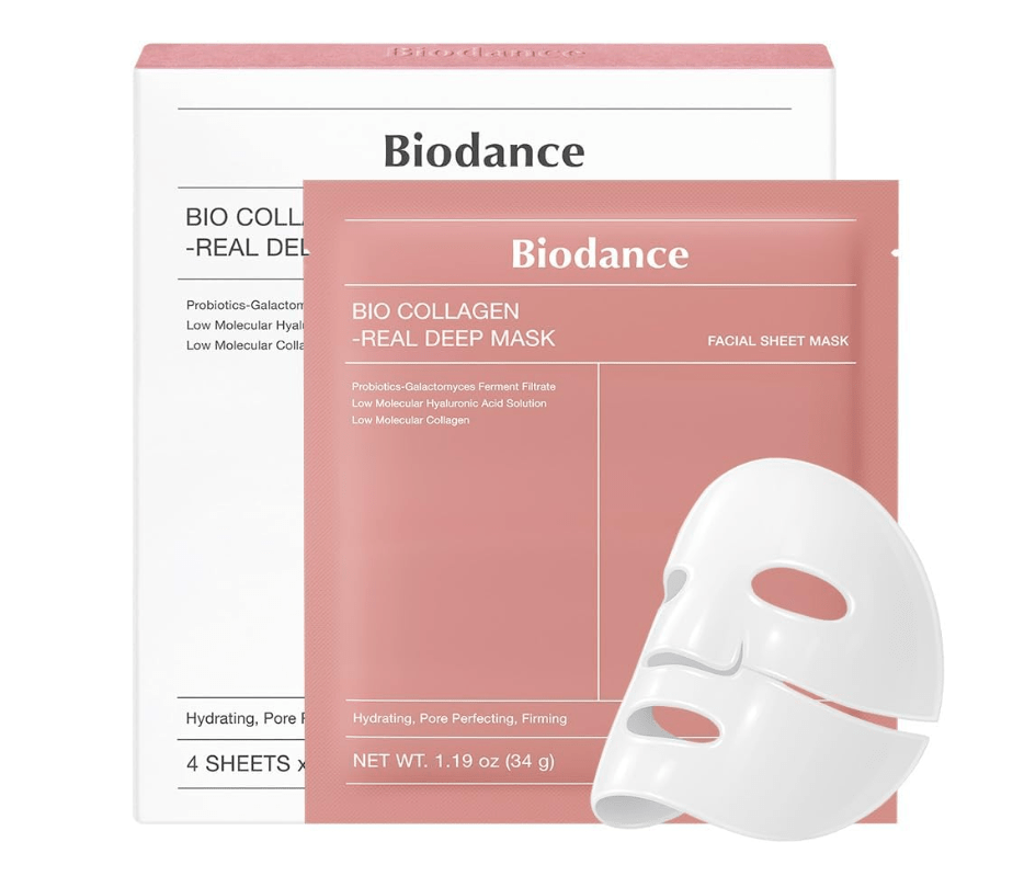 Biodance Bio Collagen Real Deep Mask, 4 Pack Overnight Hydrating Face Mask for All Skin