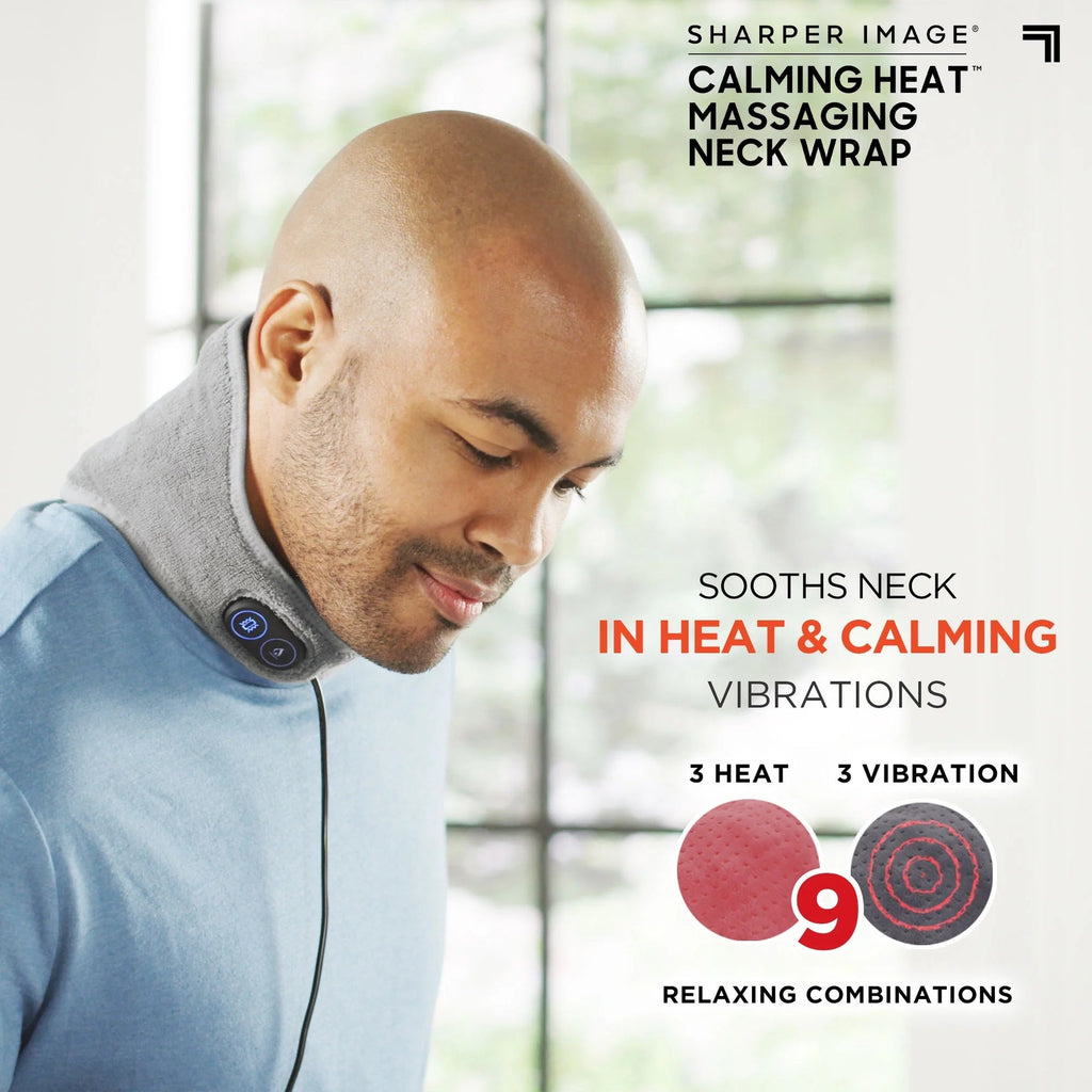 Calm Heat Massaging Neck Wrap 3 Heat 3 Vibration Settings, Relaxation Wrap