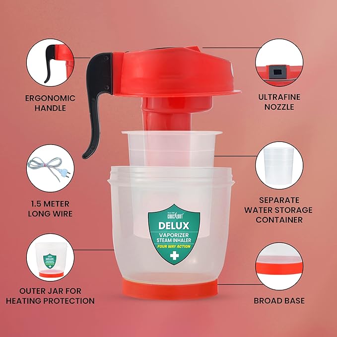 Crescent Steamer with Double Protection Vaporizer Steamer for Cough and Cold,