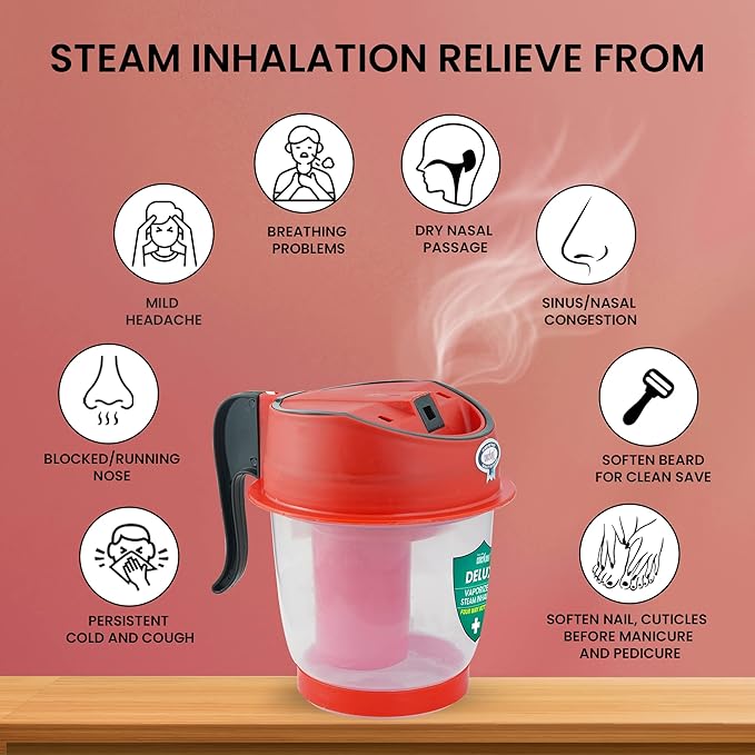 Crescent Steamer with Double Protection Vaporizer Steamer for Cough and Cold,