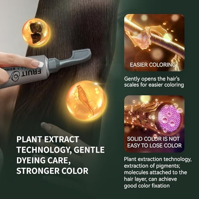 كريم صبغة الشعر بالفاكهة السوداء من إيلهو، صبغة شعر طبيعية بالفاكهة، صبغة شعر لتغطية الشعر الرمادي، للرجال والنساء (أسود)