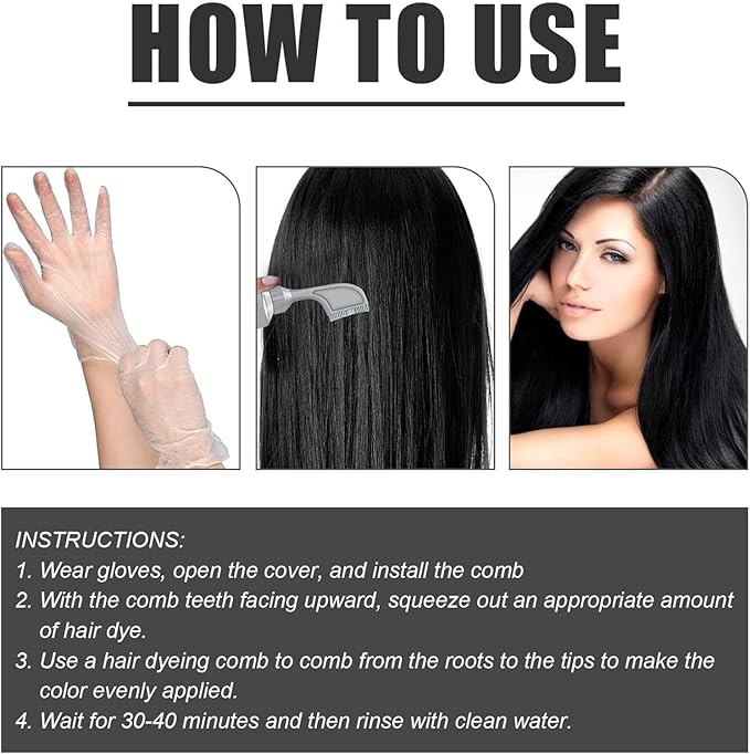 كريم صبغة الشعر بالفاكهة السوداء من إيلهو، صبغة شعر طبيعية بالفاكهة، صبغة شعر لتغطية الشعر الرمادي، للرجال والنساء (أسود)