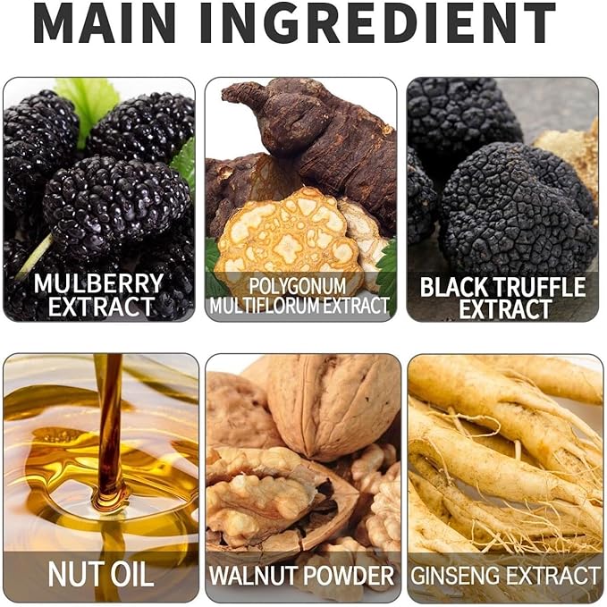 كريم صبغة الشعر بالفاكهة السوداء من إيلهو، صبغة شعر طبيعية بالفاكهة، صبغة شعر لتغطية الشعر الرمادي، للرجال والنساء (أسود)