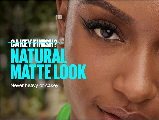 كريم أساس سائل من مايبيلين فيت مي مطفي وخالي من المسام، لون أسمر غني، 1 أونصة سائلة، خالي من الزيوت