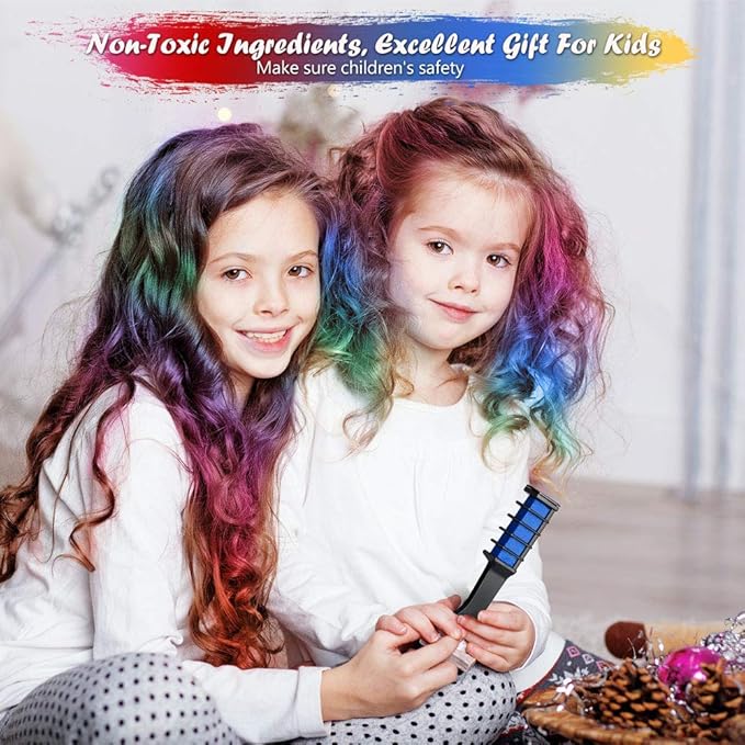 مجموعة أمشاط تغيير لون الشعر الفوري من HairChalk (عبوة من 6 قطع)