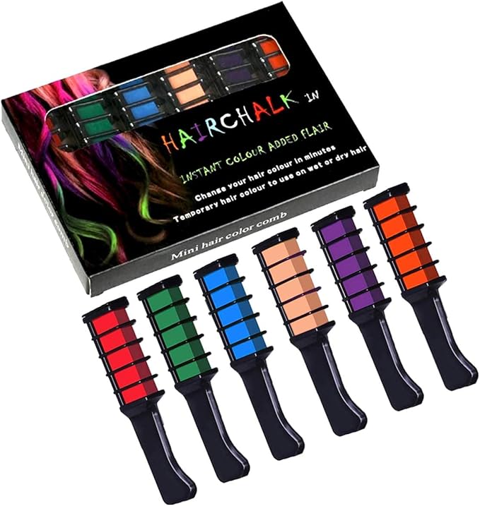 HairChalk Instant Hair Color changing Comb Set( Pack of 6)