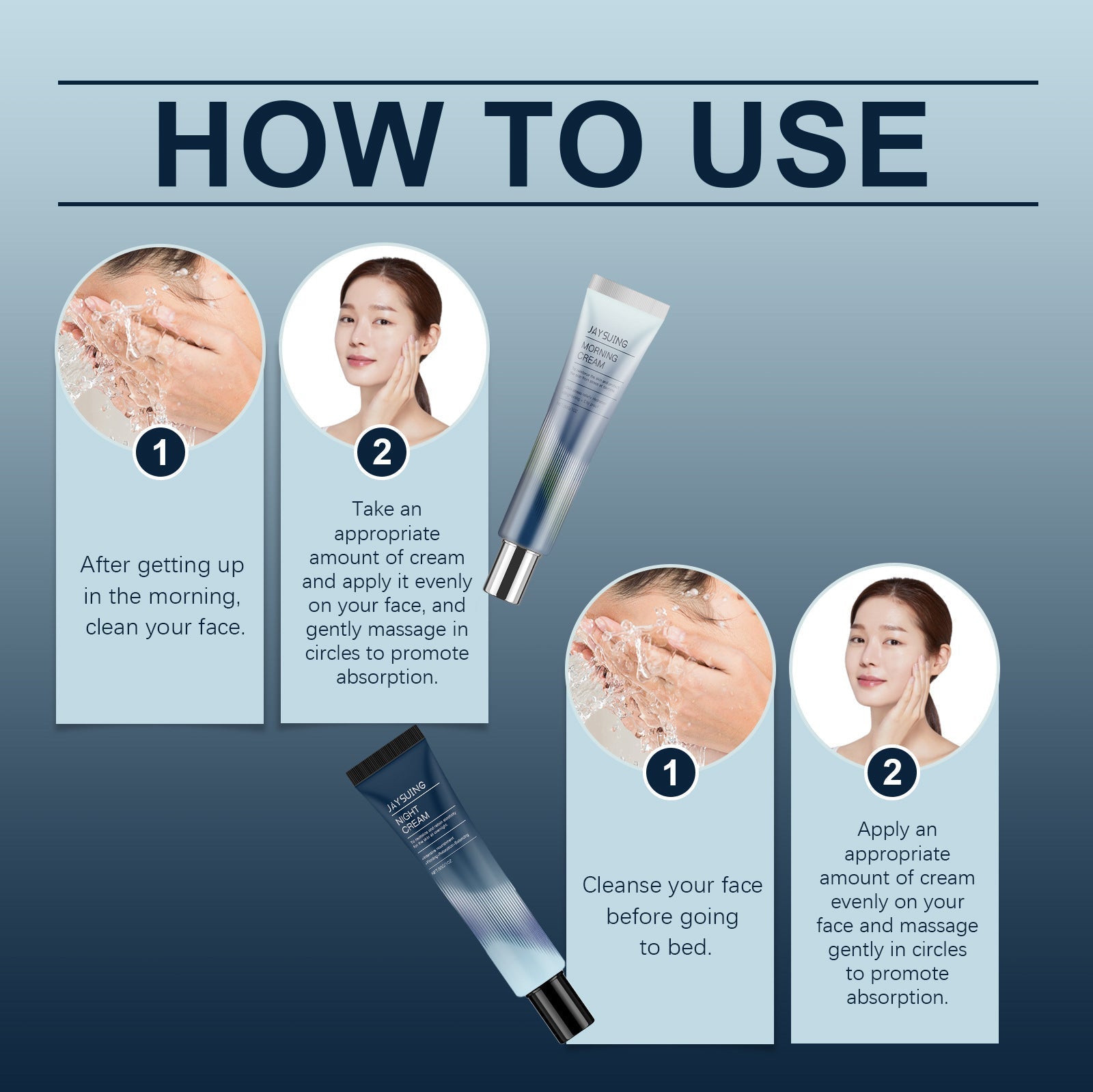 جايسونغ - مجموعة كريم النهار والليل، حماية طوال اليوم، أبيض وأزرق (عبوة)