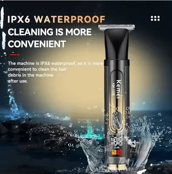 KEMEI Men's LCD Display Wireless Cordless and USB Rechargeable Electric Professional Baldheaded Hair Trimmer