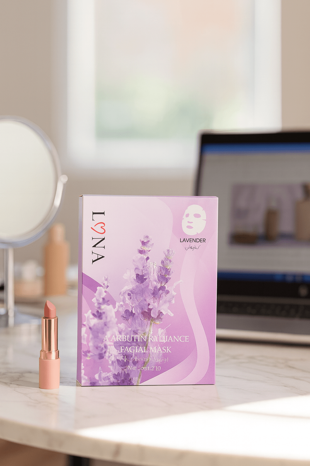 لونا - قناع الوجه المتألق بالأربوتين 30 مل × 10 أوراق