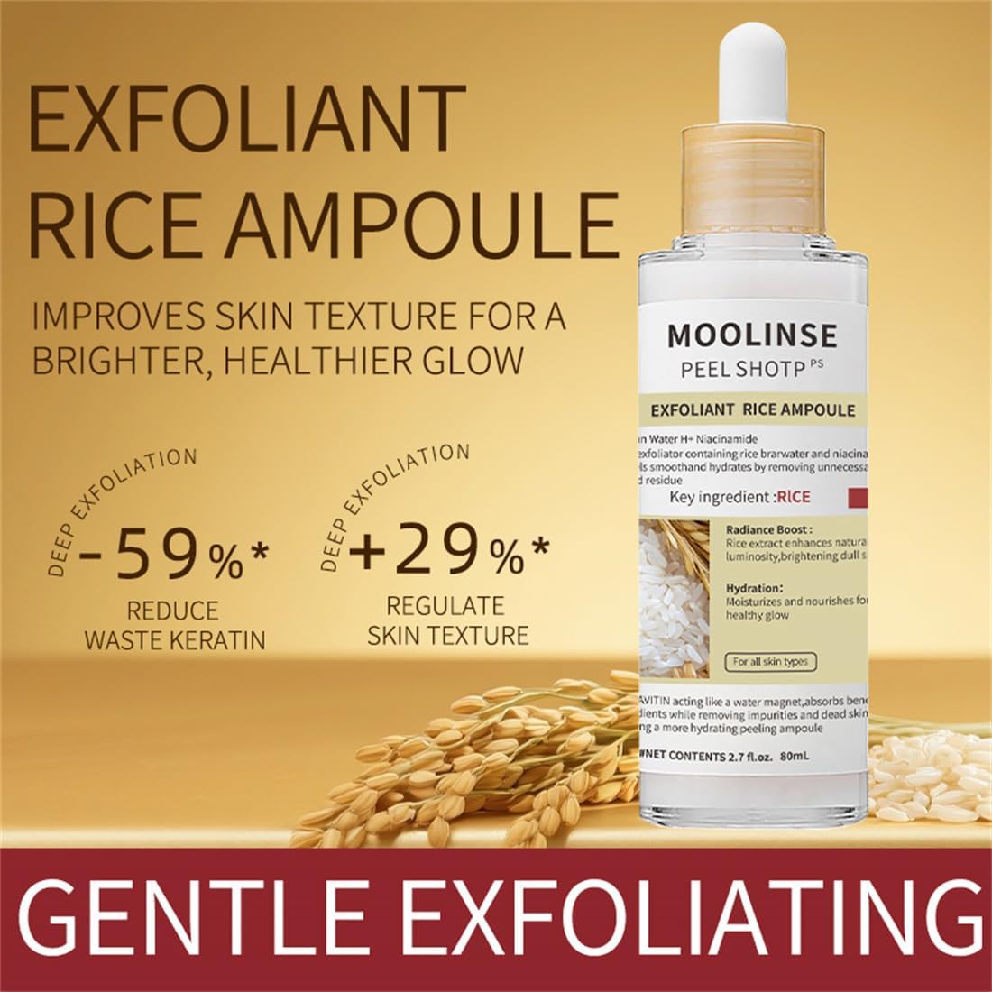 Moolinse Peel Shot P5 Exfoliant Ampoule Face Korean Skin Care (Pack of 2)