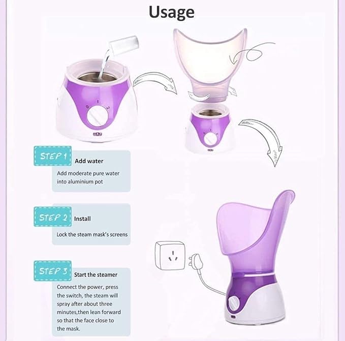 جهاز بخار الوجه NTFS Beauty، جهاز بخار للوجه لتنظيف الوجه بعمق، ساونا الوجه المنزلية، سبا