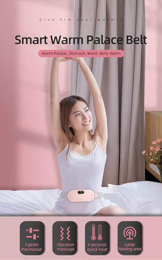 Portable Heating Pad, for Menstrual Cramps and Relief Stomach, Period Belt 3 heating levels
