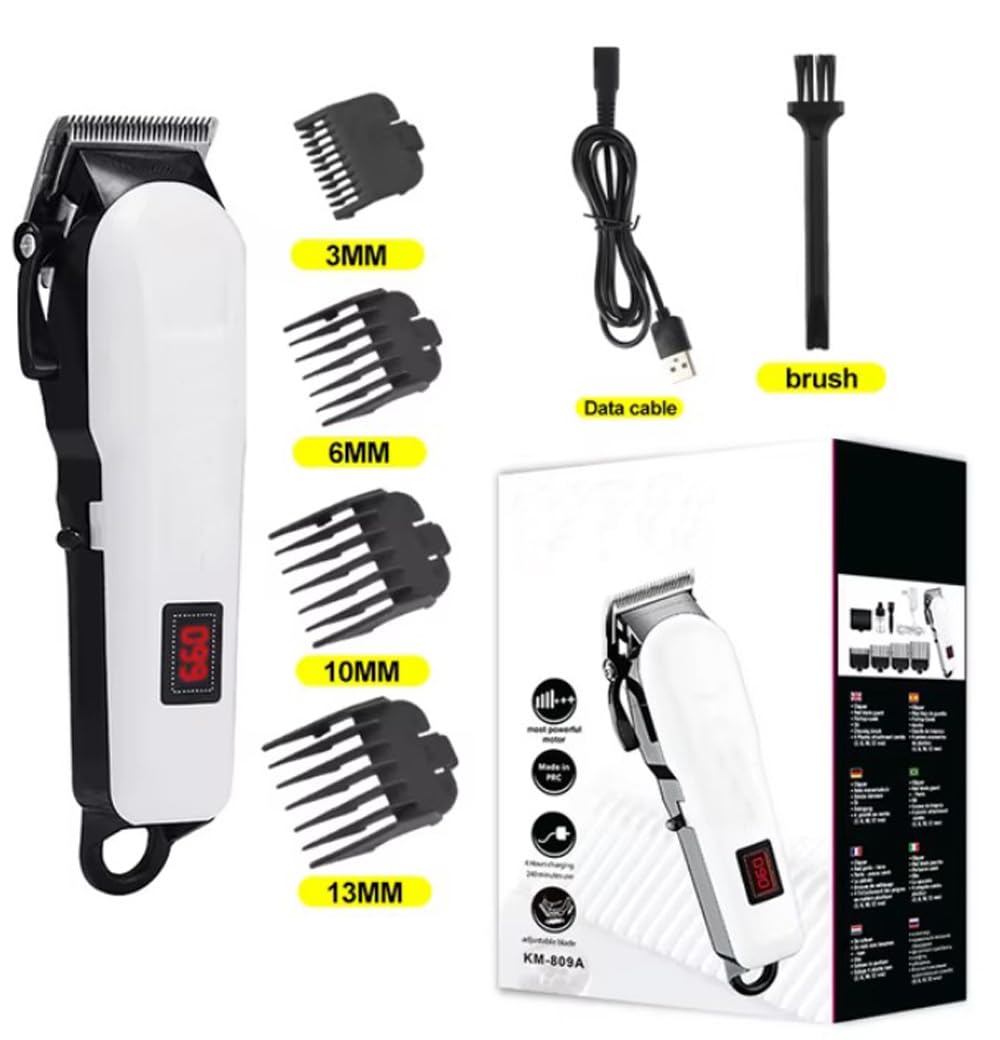 Professional Cordless Hair Clipper A heavy-duty rechargeable clipper with a powerful motor