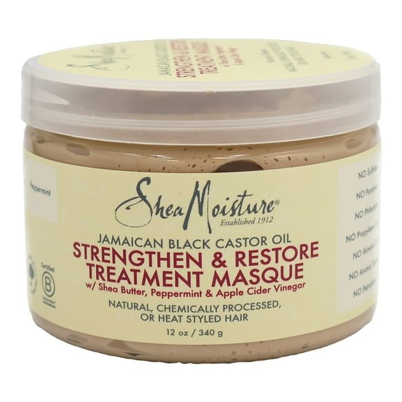 Shea Moisture Jamaican Black Castor Oil Strengthen & Restore Leave-In Conditioner, with Shea Butter, Peppermint & Apple Cider Vinegar 431 ml