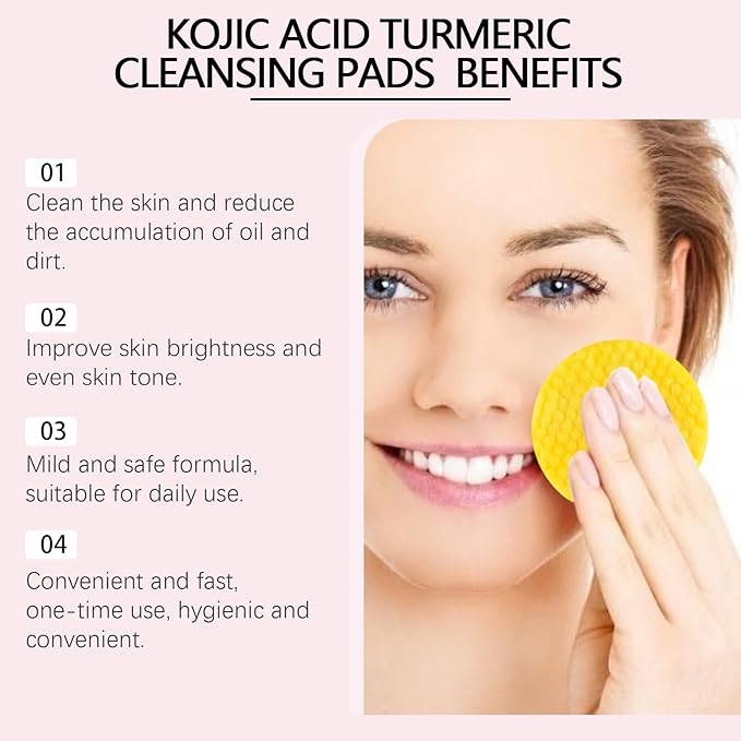 Turmeric Kojic Acid Cleansing Pads - pack 40 Count