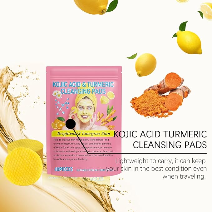 Turmeric Kojic Acid Cleansing Pads - pack 40 Count