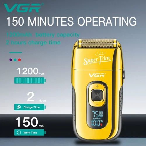 VGR - Professional Premium Cordless Rechargeable Foil Shaver For Men With Pop-Up Trimmer